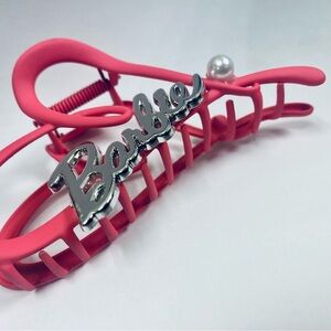Barbie Coral Hair Clip with Silver Detail